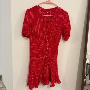 Free People Red Polka Dot Dress